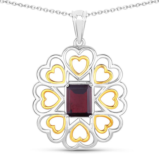 Bids.com 2.55 Carat Genuine Garnet .925 Sterling Silver Pendant Pendants