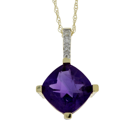 Bids.com Amethyst Diamond Fashion Pendants 10KT Yellow Gold Pendants White Smoke 18