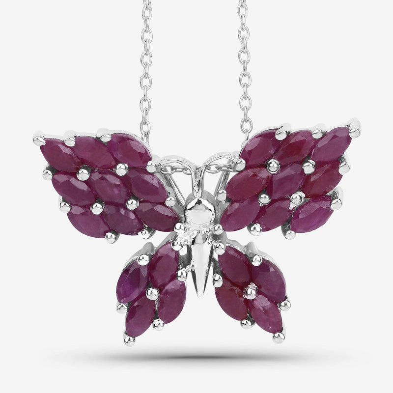 Bids.com 3.12 Carat Genuine Ruby .925 Sterling Silver Pendant Pendants