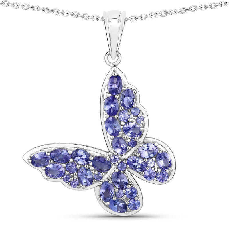 Bids.com 3.78 Carat Genuine Tanzanite .925 Sterling Silver Pendant Pendants