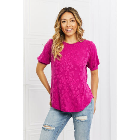 Carnival Vibes Animal Textured Top in Magenta