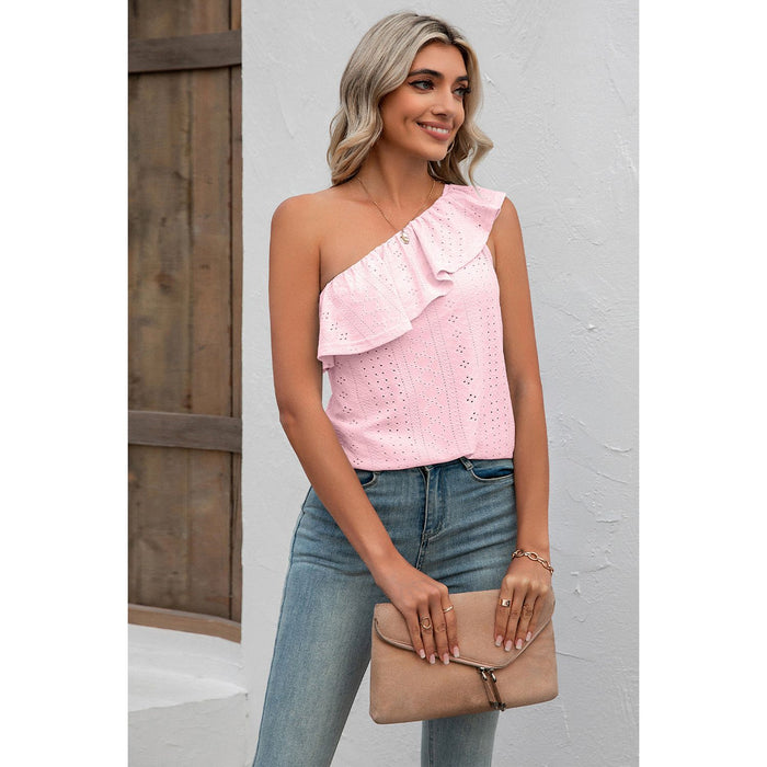 Eyelet One-Shoulder Tank