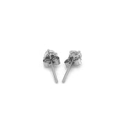 Bids.com 14k White Gold 3mm Faceted White Cubic Zirconia Stud Earrings Earrings