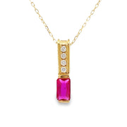 Bids.com Created Ruby Diamond Fashion Pendants 10KT Yellow Gold Pendants