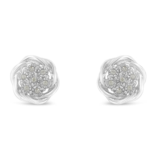 Bids.com Sterling Silver Diamond Swirl Cluster Stud Earrings (1/6 cttw, I-J Color, I2-I3 Clarity) Earrings