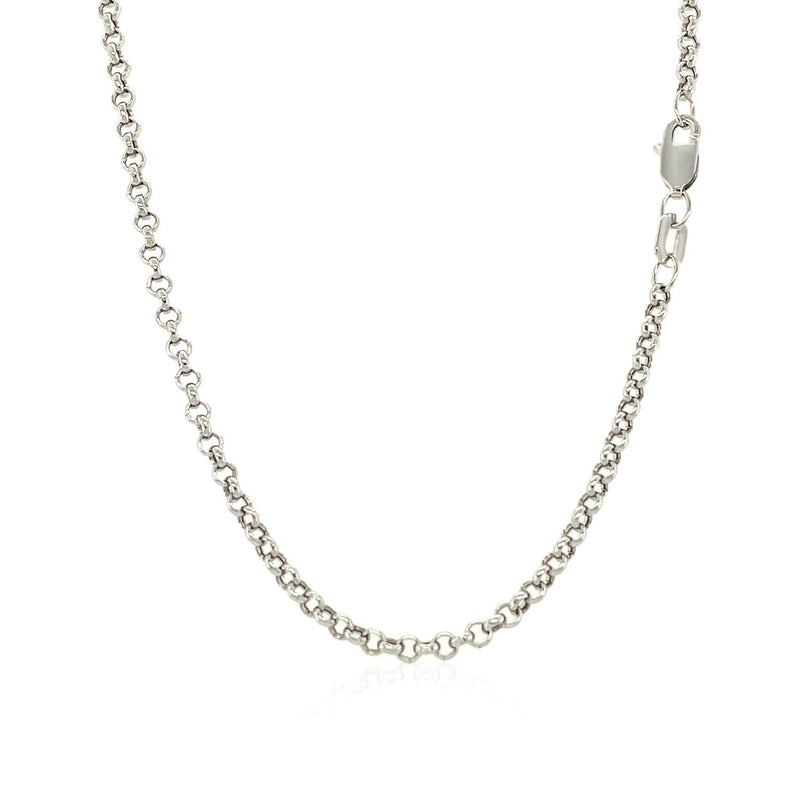Bids.com 2.3mm 14k White Gold Rolo Chain Necklaces