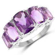 Bids.com 11.10 Carat Genuine Amethyst .925 Sterling Silver Ring Rings