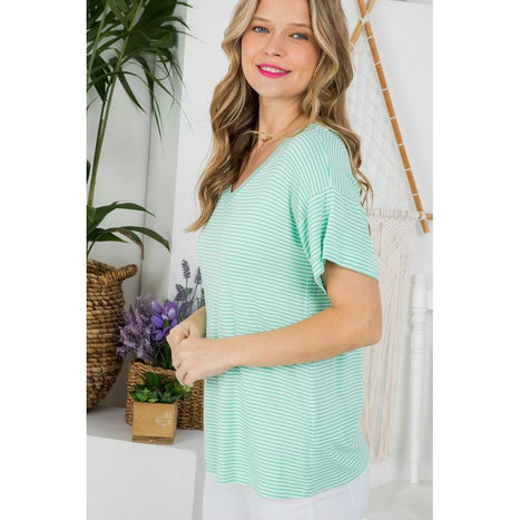 Plus Pin Stripe Boxy Top