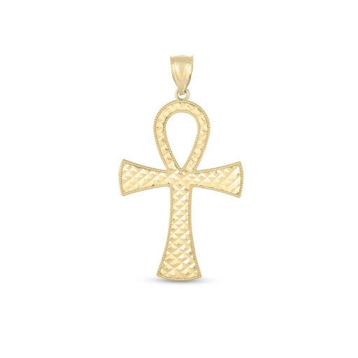 Bids.com 14k Yellow Gold High Polish Textured Ankh Pendant Pendants