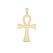 Bids.com 14k Yellow Gold High Polish Textured Ankh Pendant Pendants