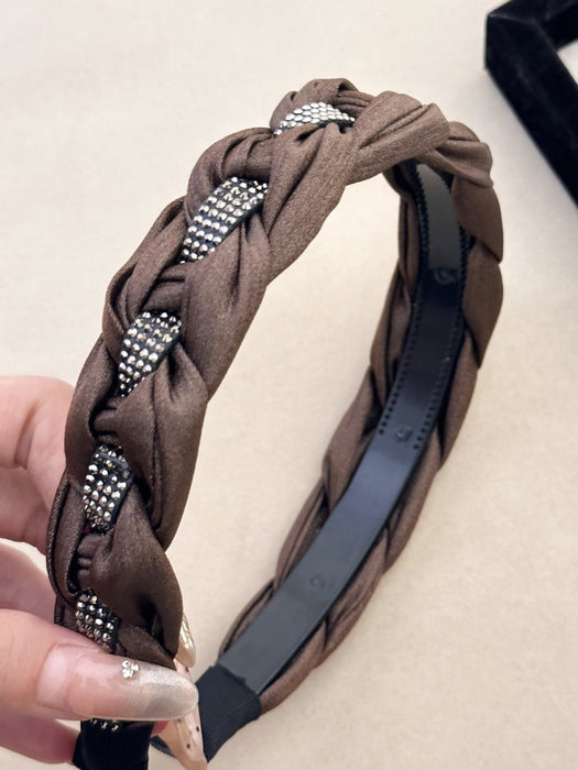 Rhinestone Braided Wide Headband