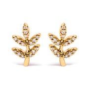 Bids.com 10K Yellow Gold 1/10 Cttw Diamond Accented Leaf and Branch Stud Earrings (H-I Color, I1-I2 Clarity) Earrings