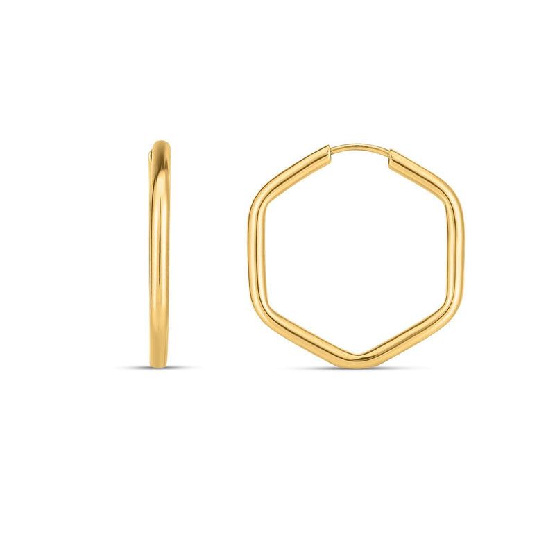 Bids.com 14k Yellow Gold Endless Hexagon Hoop Earrings Earrings