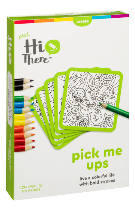 PICK ME UPS COLORING CARDS, ADULT COLORING