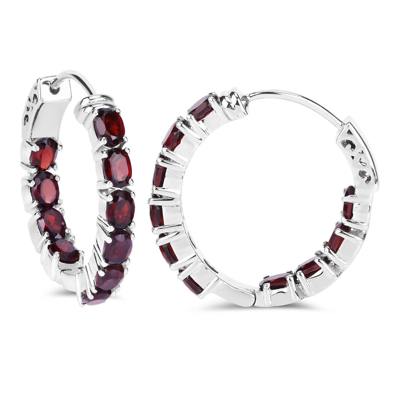 Bids.com 4.00 Carat Genuine Garnet .925 Sterling Silver Earrings Earrings