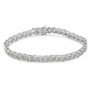 Bids.com 10k White Gold 2 cttw Diamond Fan-Shaped Link Tennis Bracelet (I-J Clarity, I3 Color) - Size 7.25" Bracelets