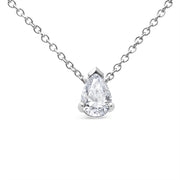 Bids.com AGS Certified 14K White Gold 1/2 Cttw Diamond Pear 18" Pendant Necklace (H-I Color, VS2-SI1 Clarity) Necklaces