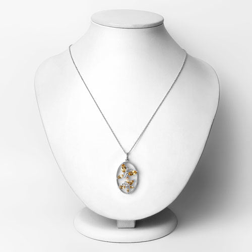 Bids.com 2.30 Carat Genuine Citrine .925 Sterling Silver Pendant Pendants
