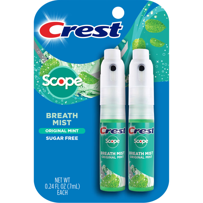Crest Crest Scope Long Lasting Mint Breath Mist, 0.24 fl oz, 2 ct Breath Spray Dark Cyan