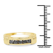 Bids.com 0.50 Carat Genuine Black Diamond .925 Sterling Silver Ring Rings
