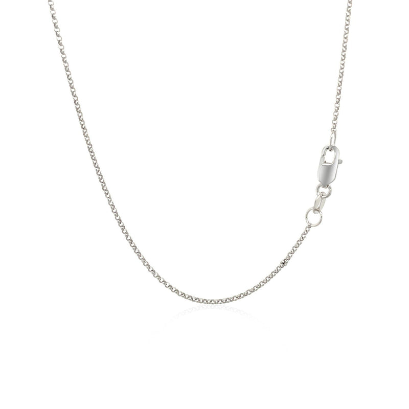 Bids.com 14k White Gold Diamond Cut Rolo Chain 1.1mm Necklaces