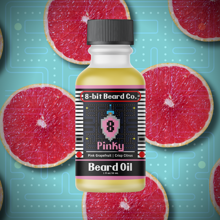 8Bit Beard Co. Pinky | Beard Oil - Pink Grapefruit, Crisp Citrus