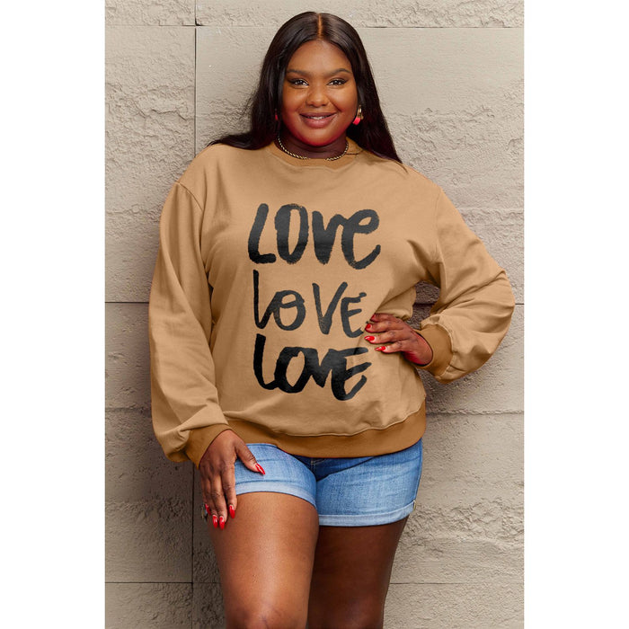 Simply Love LOVE Round Neck Sweatshirt