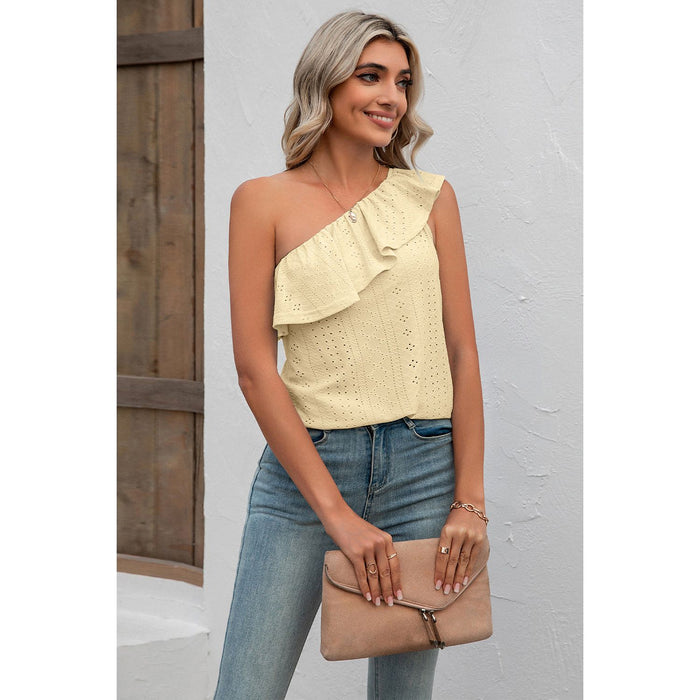 Eyelet One-Shoulder Tank