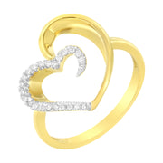 Bids.com 14KT Yellow Gold 1/10 ctw. Diamond Heart Shape Ring (K-L, I1-I2) - Size 7 Rings