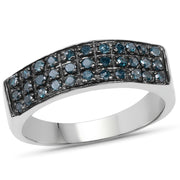 Bids.com 0.40 Carat Genuine Blue Diamond .925 Sterling Silver Ring Rings