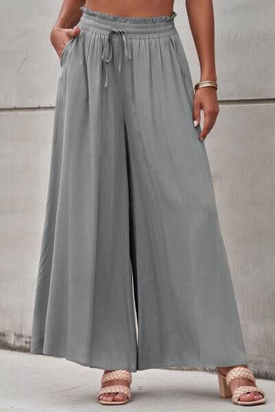 Drawstring Waist Wide Leg Pants by VYSN