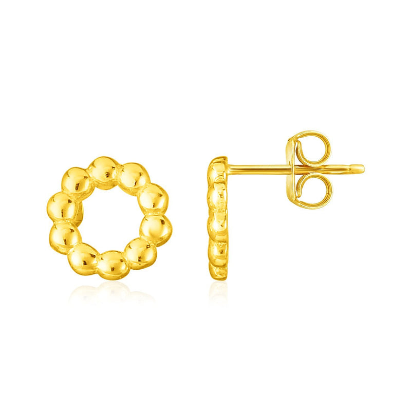 Bids.com 14K Yellow Gold Beaded Circle Earrings Earrings