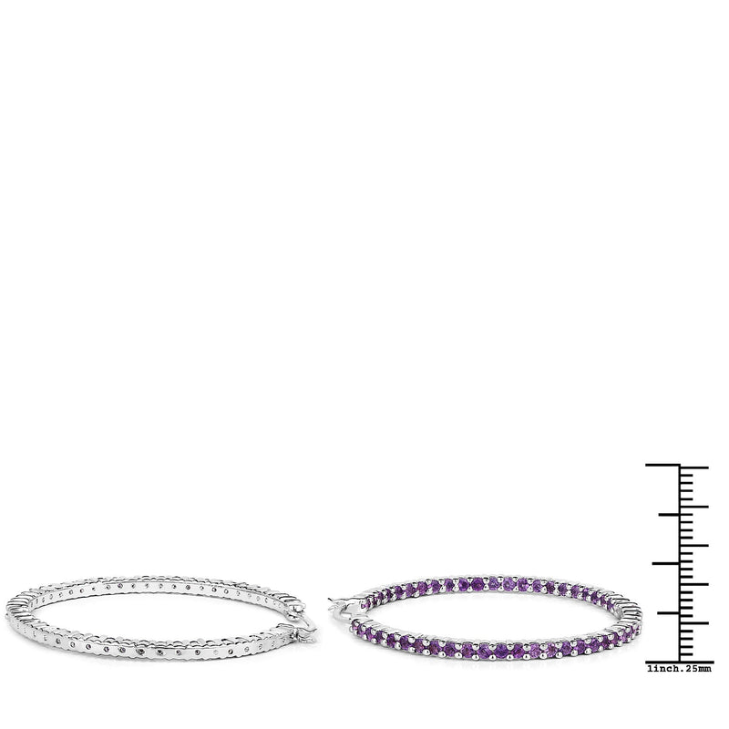 Bids.com 3.00 Carat Genuine Amethyst .925 Sterling Silver Earrings Earrings