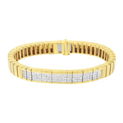 Bids.com 14K Yellow Gold 3 5/8 cttw Invisible Set Princess-Cut Diamond ID Tennis Bracelet (I-J Color, SI1-SI2 Clarity) - Size 7" Bracelets