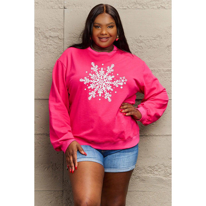 Simply Love Snowflake Graphic Sweatshirt