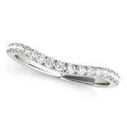Bids.com 14k White Gold Pave Set Round Diamond Curved Wedding Band (1/4 cttw) Rings