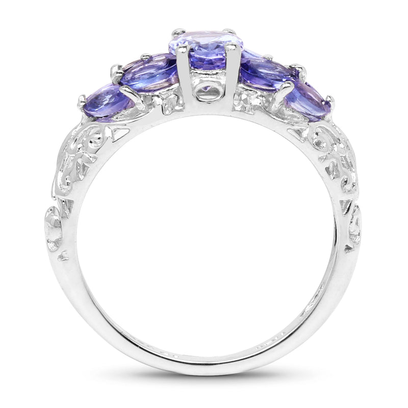 Bids.com 1.63 Carat Genuine Tanzanite .925 Sterling Silver Ring Rings
