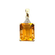 Bids.com Citrine Diamond Fashion Pendants 10KT Yellow Gold Pendants