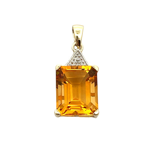 Bids.com Citrine Diamond Fashion Pendants 10KT Yellow Gold Pendants White Smoke