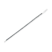 Bids.com Black Rhodium over .925 Sterling Silver 1.0 Cttw Rose Cut Diamond Double-Link 7" Tennis Bracelet (Blue Color, I1-I2 Clarity) Bracelets