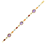 Bids.com 14k Yellow Gold Bracelet with Multi-Colored Stones Bracelets
