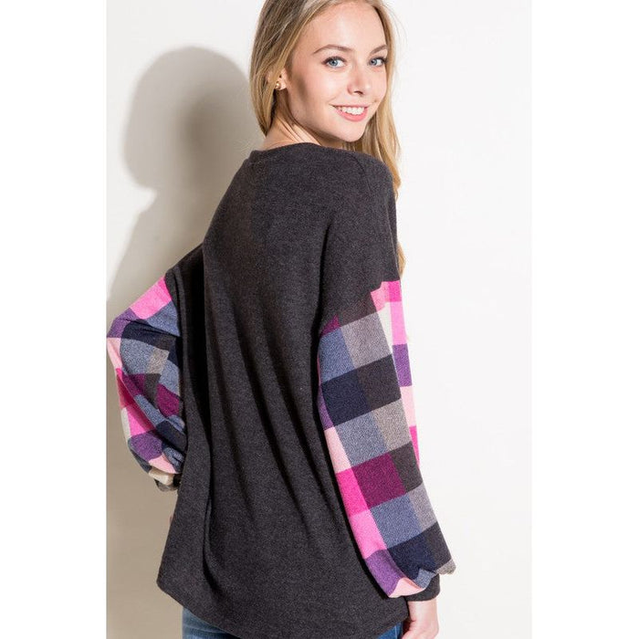 Multi Plaid Mixed Top