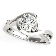 Bids.com 14k White Gold Split Band Round Bypass Diamond Engagement Ring (1 1/8 cttw) Rings