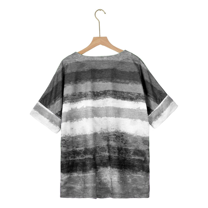 Color Block Round Neck Half Sleeve T-Shirt