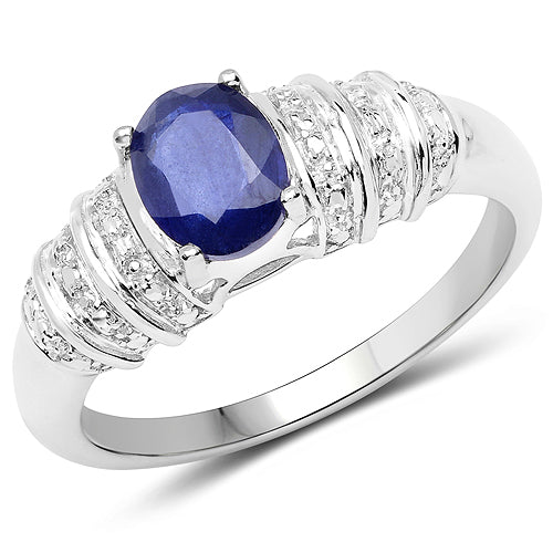 Bids.com 1.40 Carat Genuine Kyanite .925 Sterling Silver Ring Rings