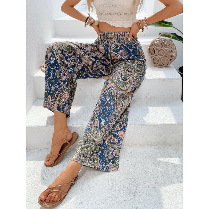 Printed Wide Leg Pants