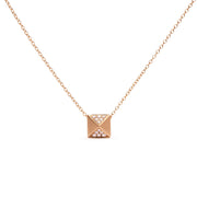 Bids.com 14K Yellow Gold 1/4 Cttw Diamond Matte Finished Pyramid Pendant Necklace (G-H Color, SI1-SI2 Clarity) - 18 Inches Necklaces
