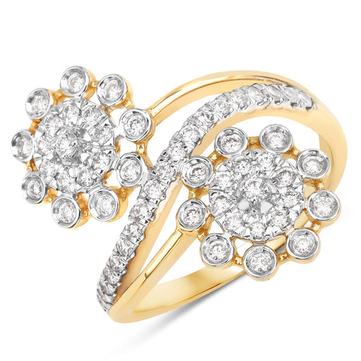 Bids.com 0.56 Carat Genuine White Diamond 14K Yellow Gold Ring (E-F Color, SI1-SI2 Clarity) Rings