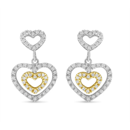 Bids.com 14K Two Toned 1/2 cttw Round Cut Diamond Earrings (H-I, SI1-SI2) Earrings