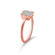 Bids.com 10K Rose Gold 1/3 Cttw Invisible Set Princess Cut Diamond Composite Square Shape Ring for Women (H-I color, I1-I2 clarity) - Size 7 Rings